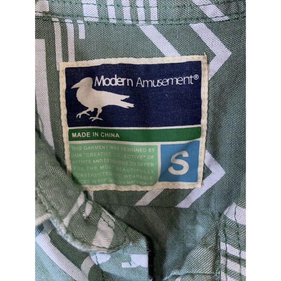 MENS WESTERN TRIBAL Aztec LONG SLEEVE Button Up SHIRT S art Modern Amusement - Picture 2 of 9